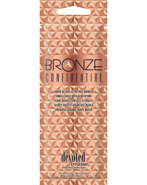Bronze Confidential ™-Soliariumo kremai-Devoted Creations kolekcija